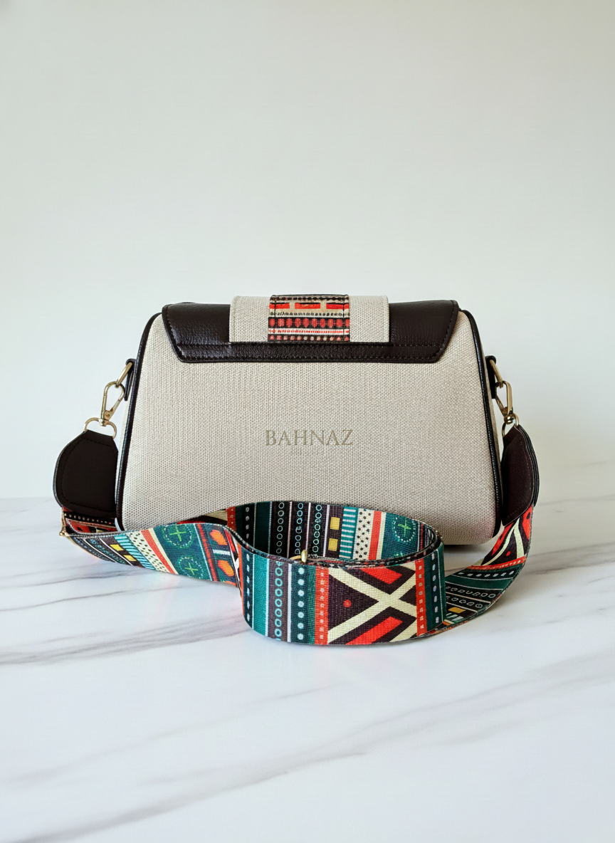 Handcrafted Jute Sling Bag - Ethnic Boho Crossbody Bag