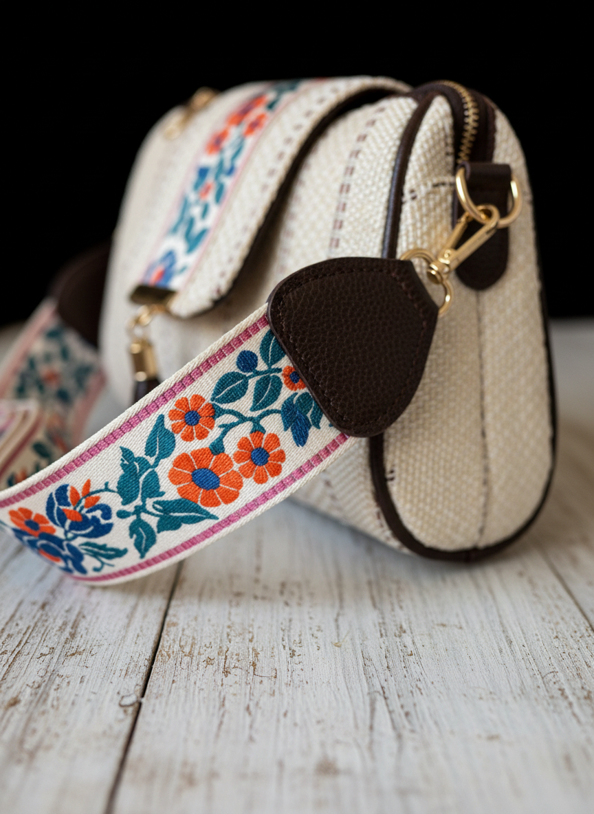 Handcrafted Jute Sling Bag - Ethnic Boho Crossbody Bag
