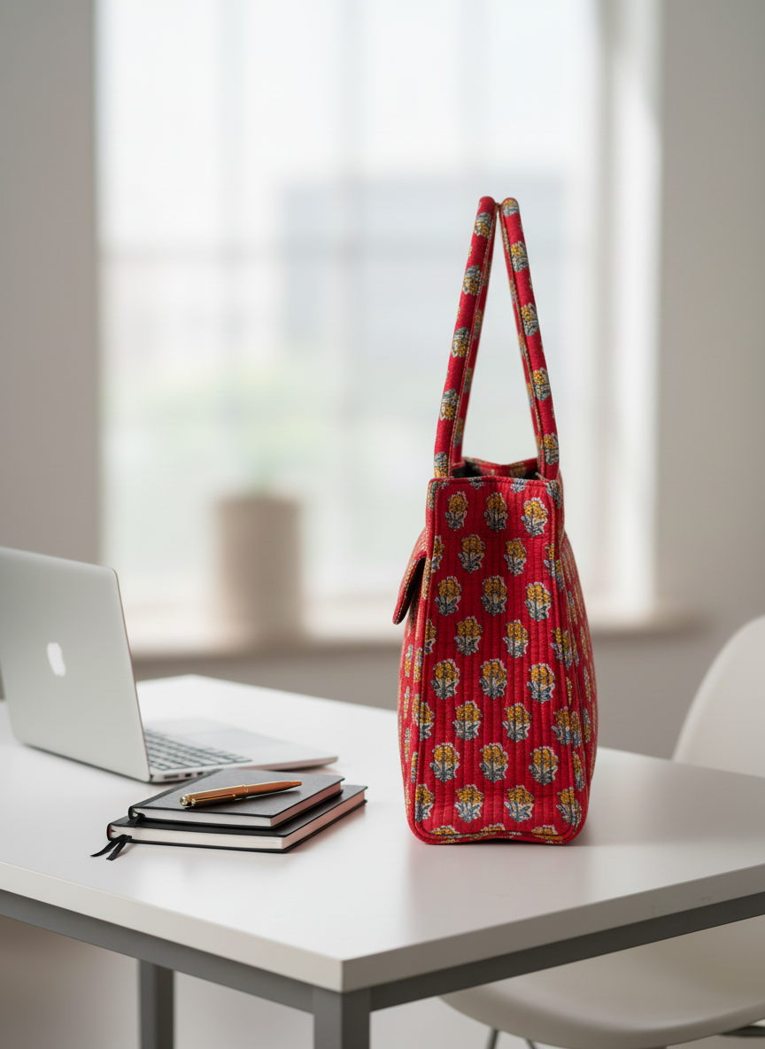 Bisha Handcrafted Block Print Style Tote