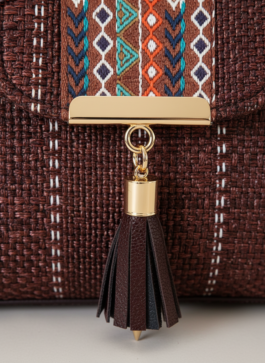 Handcrafted Jute Sling Bag - Ethnic Boho Crossbody Bag