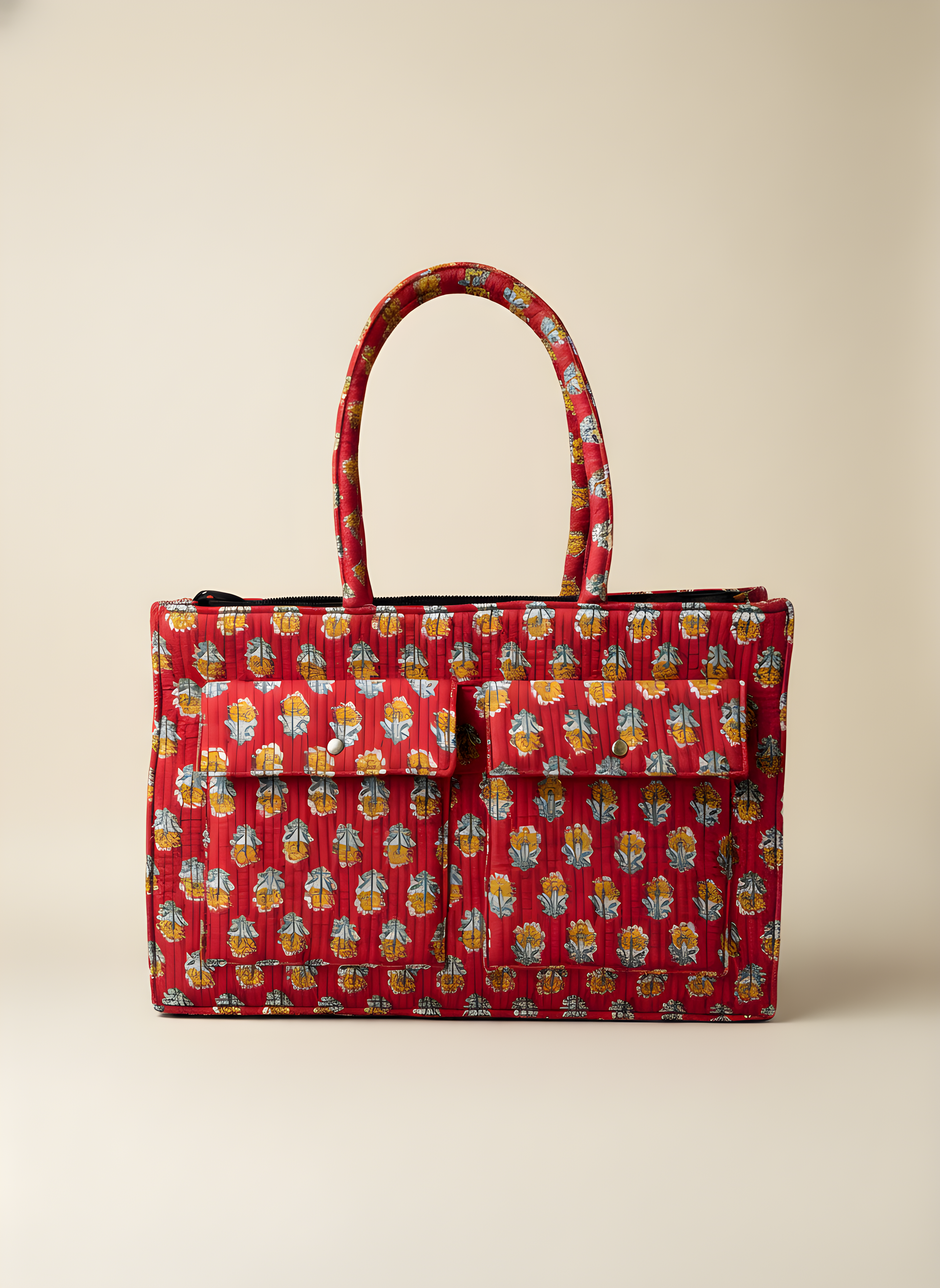 Bisha Handcrafted Block Print Style Tote